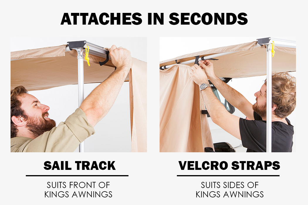 Adventure Kings Awning Side Wall Waterproof Fits 2x2.5m, 2.5x2.5m